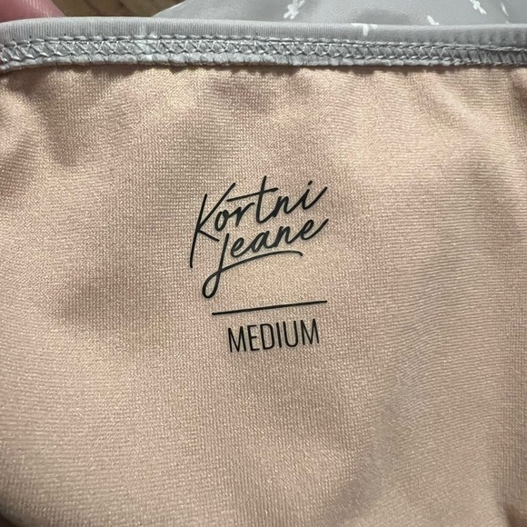 Kortni Jeane high rise gray and white star ruffle swim suit bottom - Picture 8 of 8